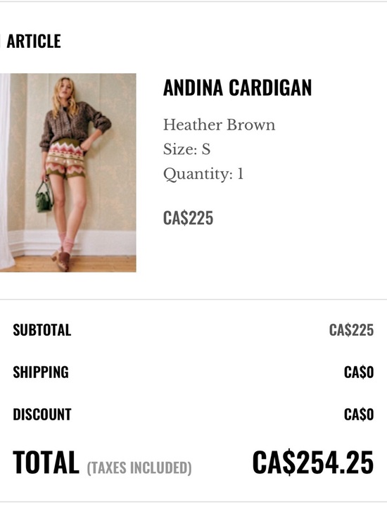 Sezane Andina Cardigan - Heather brown - S - Picture 13 of 13